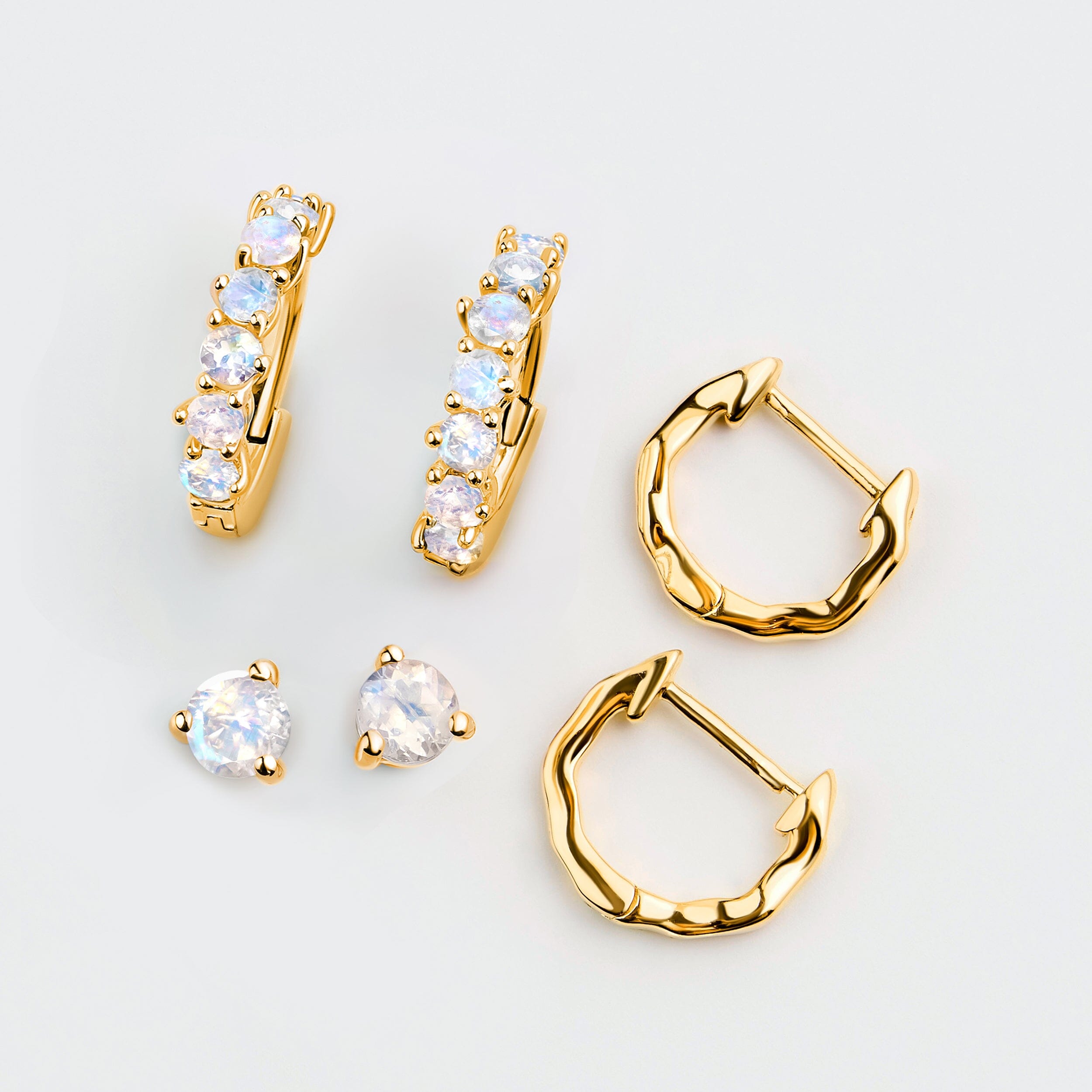 Moonstone Hoop Earring Set - Classic Trio、mySite、hinf8tx79