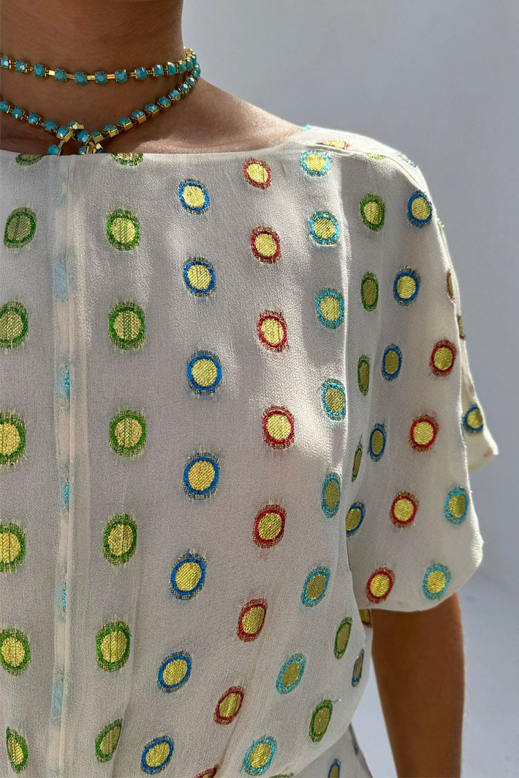 Cream Multi Foil Elodie Dress、mySite、solidvoid