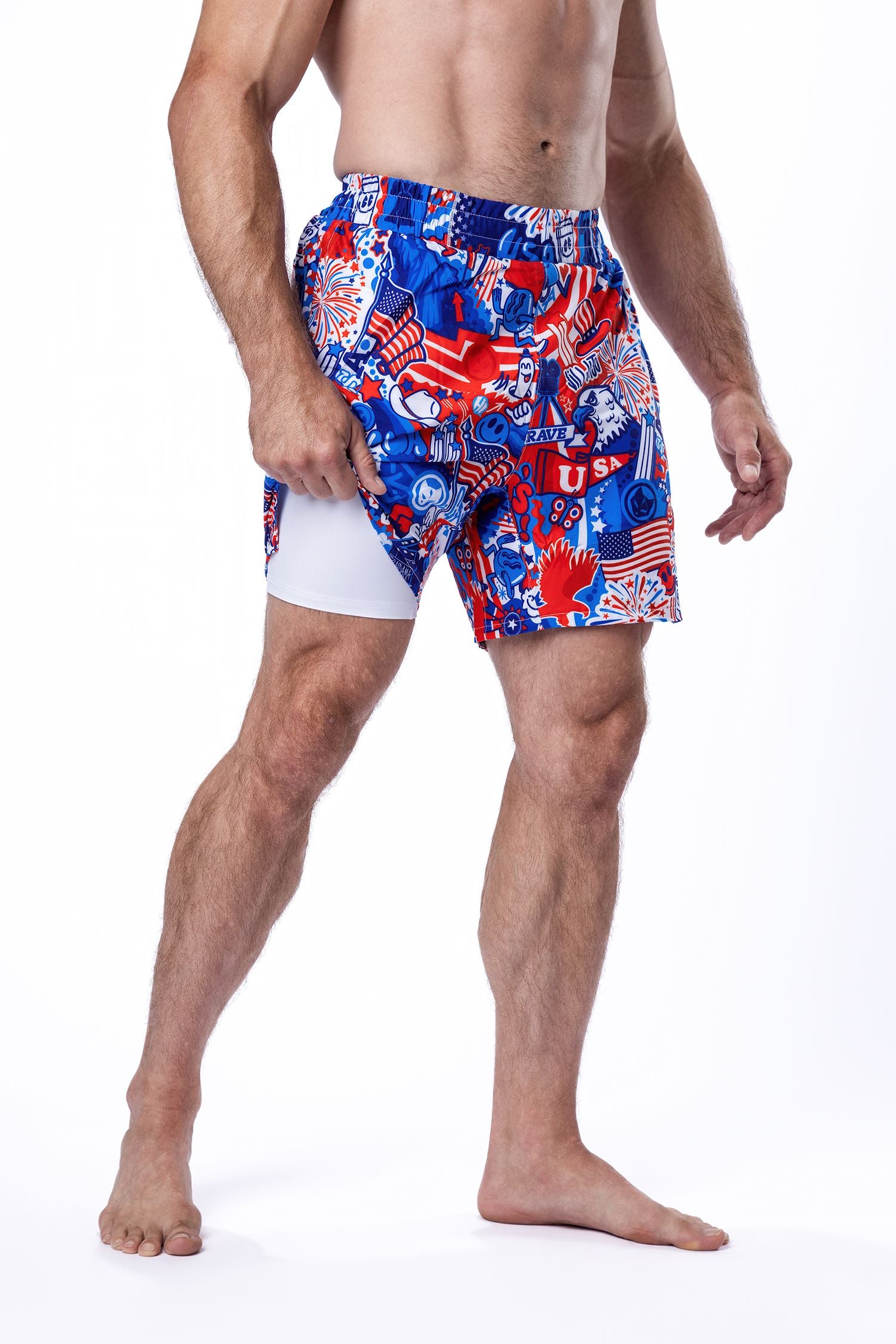 Men's American Wotto Doodle Jiu Jitsu Shorts、mySite、gigharbornorthrealestate