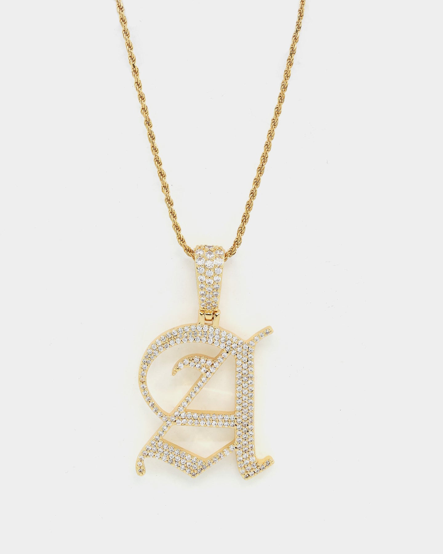 Saint Morta Gothic Iced Letter Pendant Iced Gold、mySite、zt4zffjzw