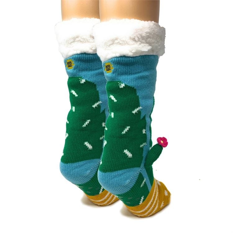 Cactus Hugs Plush Slipper Socks-Prickly on the outside, oh so soft on the inside! *、mySite、g9winljtr