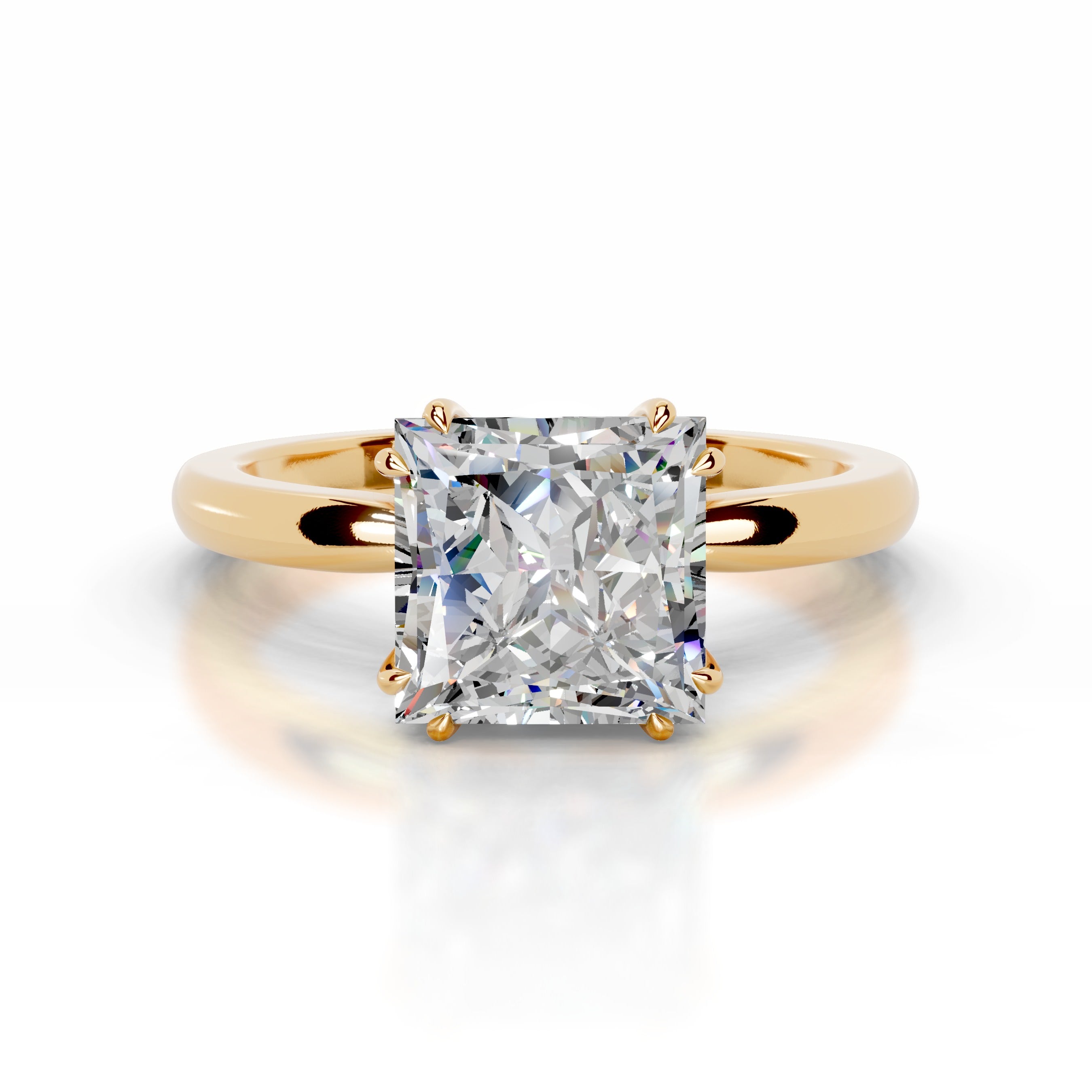 Collerina Moissanite & Diamond Ring - 18K Yellow Gold、mySite、hinf8tx79