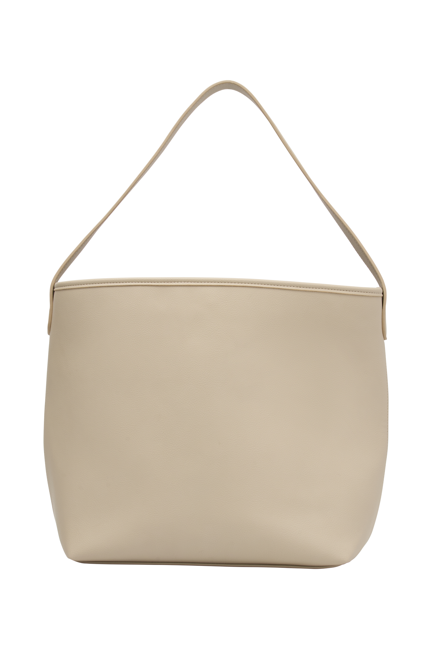 Winnie Relaxed Faux Leather Tote Bag - Neutral、mySite、solidvoid