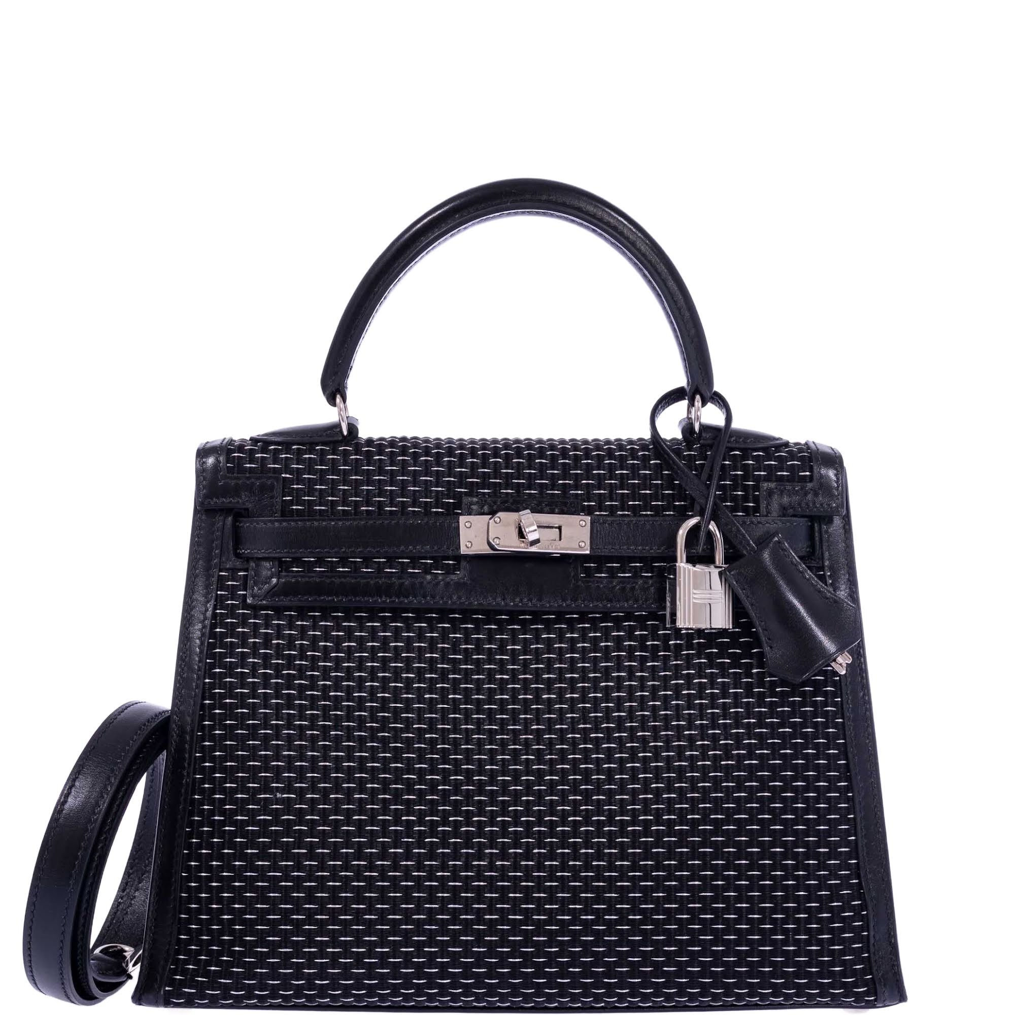 Hermès Kelly 25 Sellier Silver and Noir Crinoline Box Leather Palladium Hardware、mySite、garminoutage.com