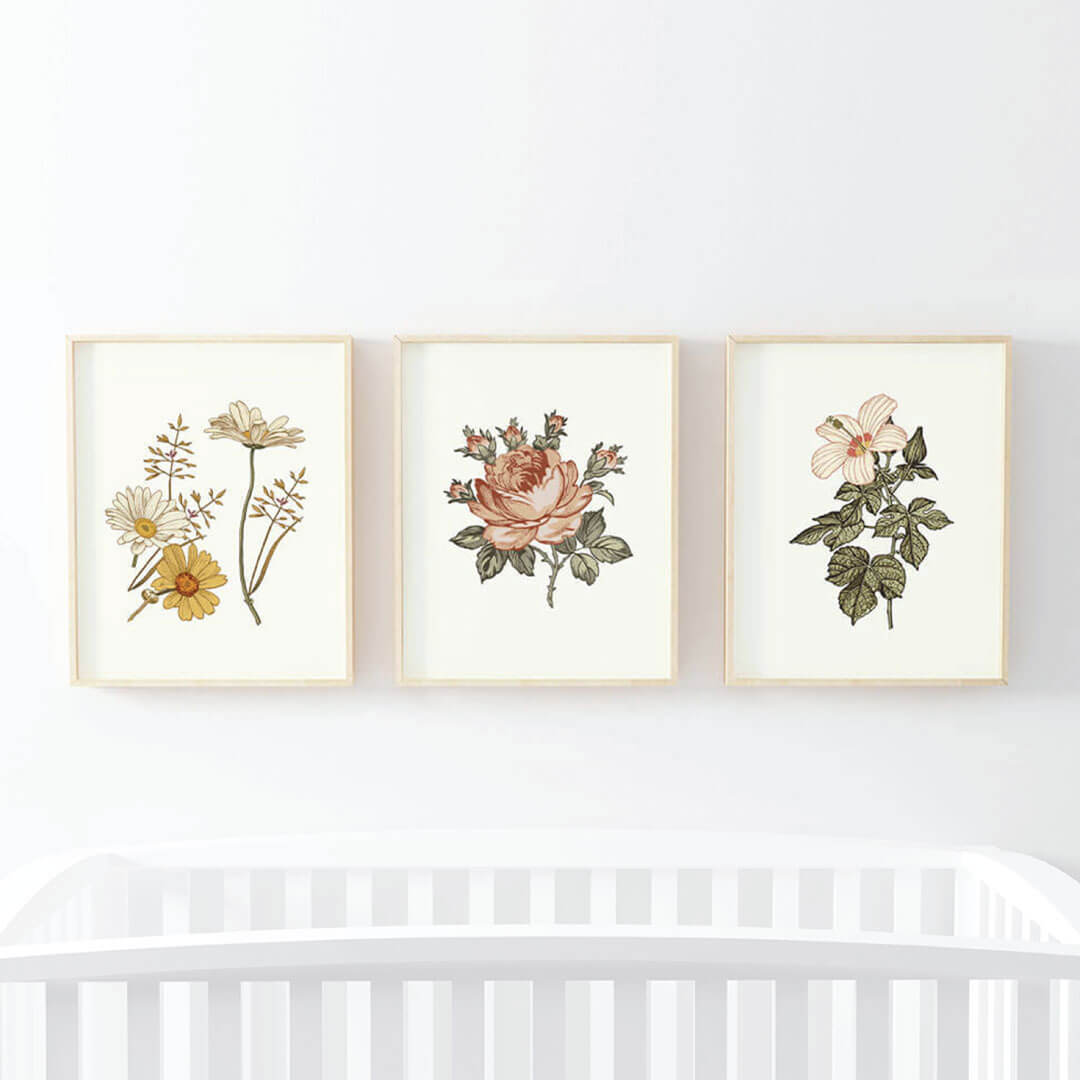  Peyton's Vintage Floral Bundled Nursery Wall Art、mySite、layawaytickets