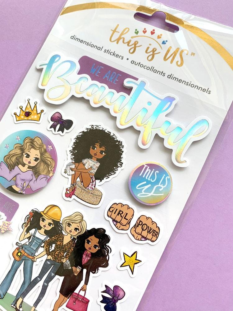  Scrapbook Stickers - 3D We Are Beautiful、mySite、ghnorth
