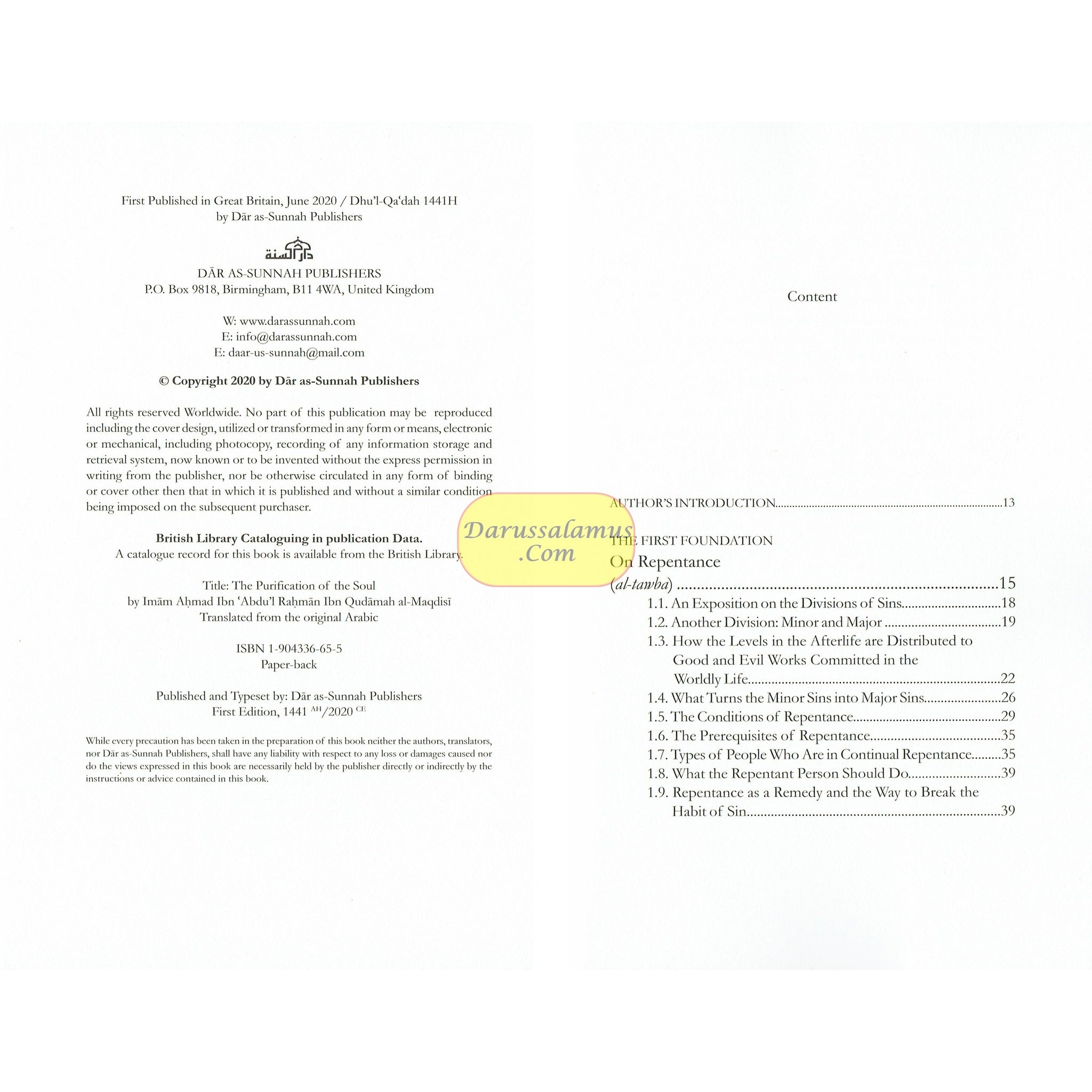 Purification Of The Soul By Imam Ibn Qudamah Al-Maqdisi、mySite、topwebapps