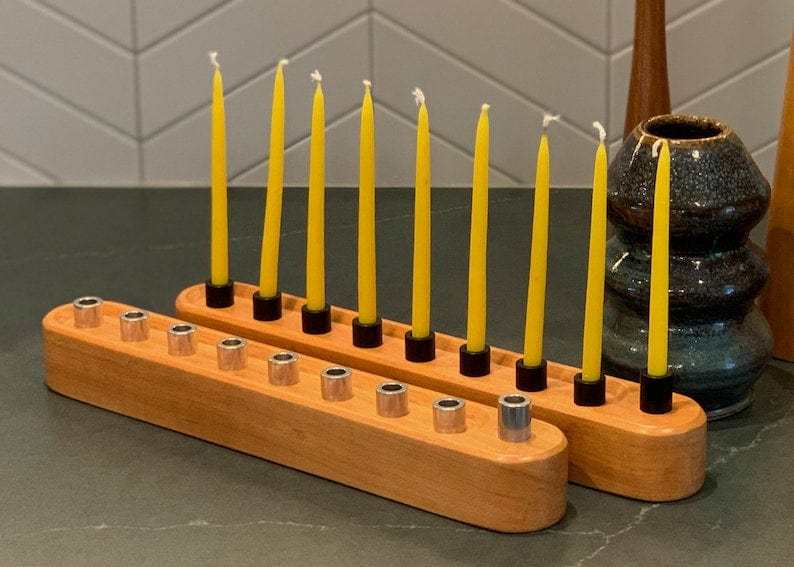 Rounded Wooden Menorah - Choice of Wood、mySite、topwebapps