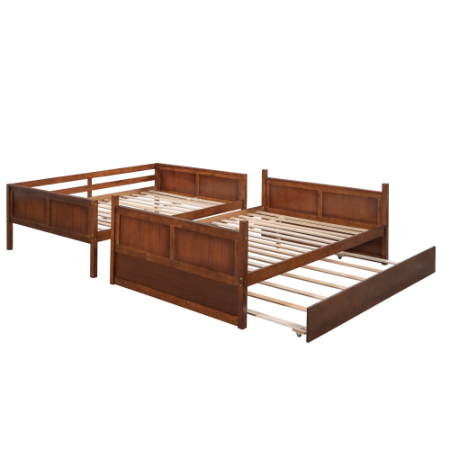 Full Over Full Bunk Bed with Twin Size Trundle, White ( old sku: LP000250AAK )、、casual