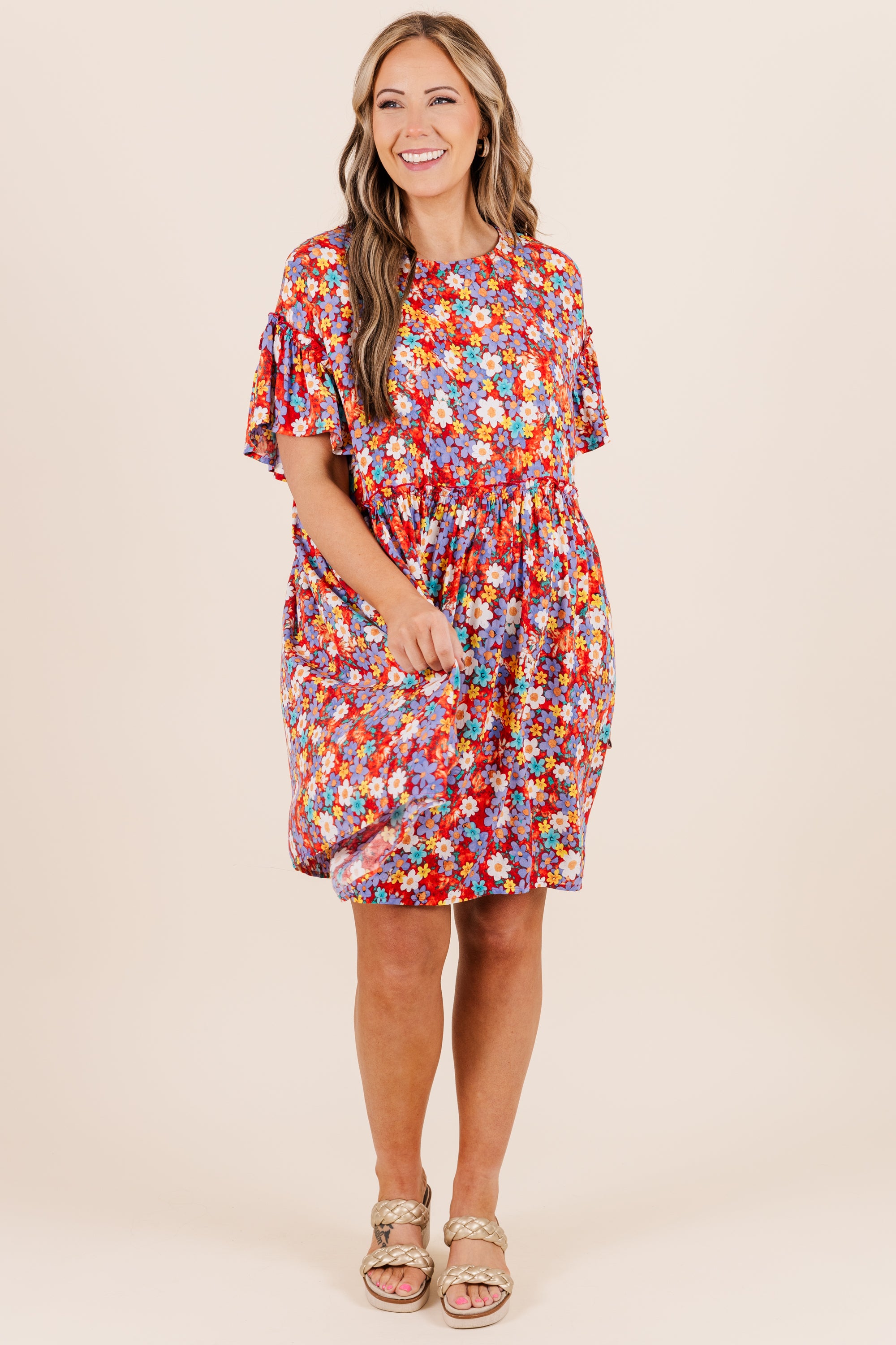  Fire Flower Babydoll Dress, Red、mySite、justintrudeaud