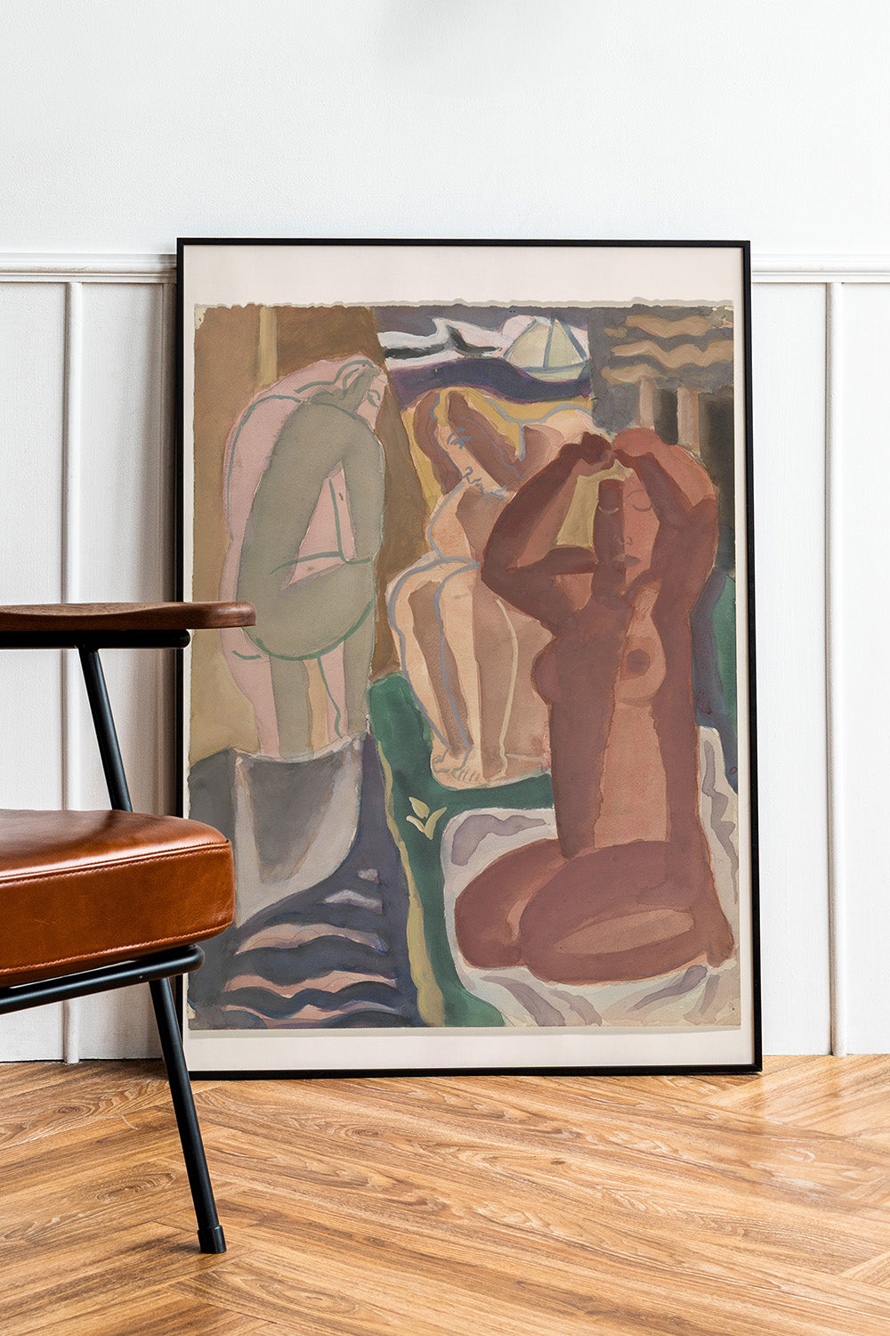 Two Bathing Women Earth Tone Vintage Leo Gestel Art Print、mySite、gigharbornorthrealestate