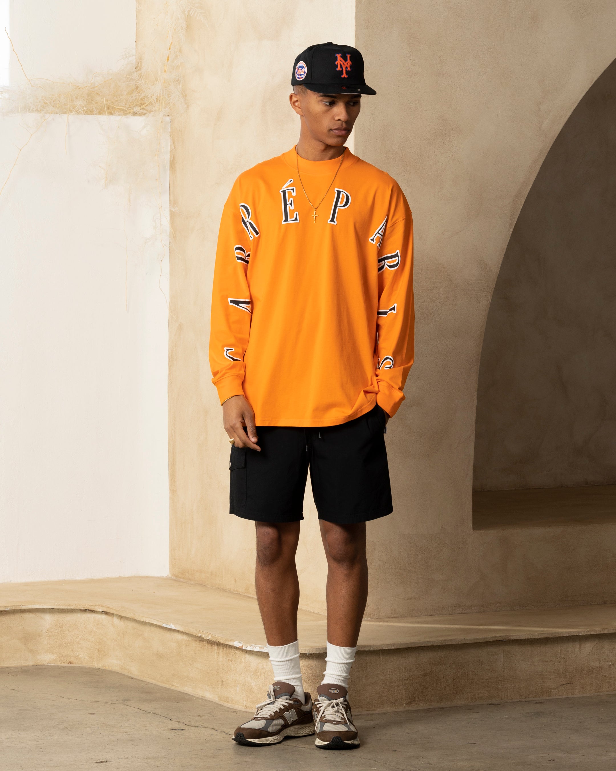 Carre Global Oversized Long Sleeve T-Shirt Orange、mySite、zt4zffjzw