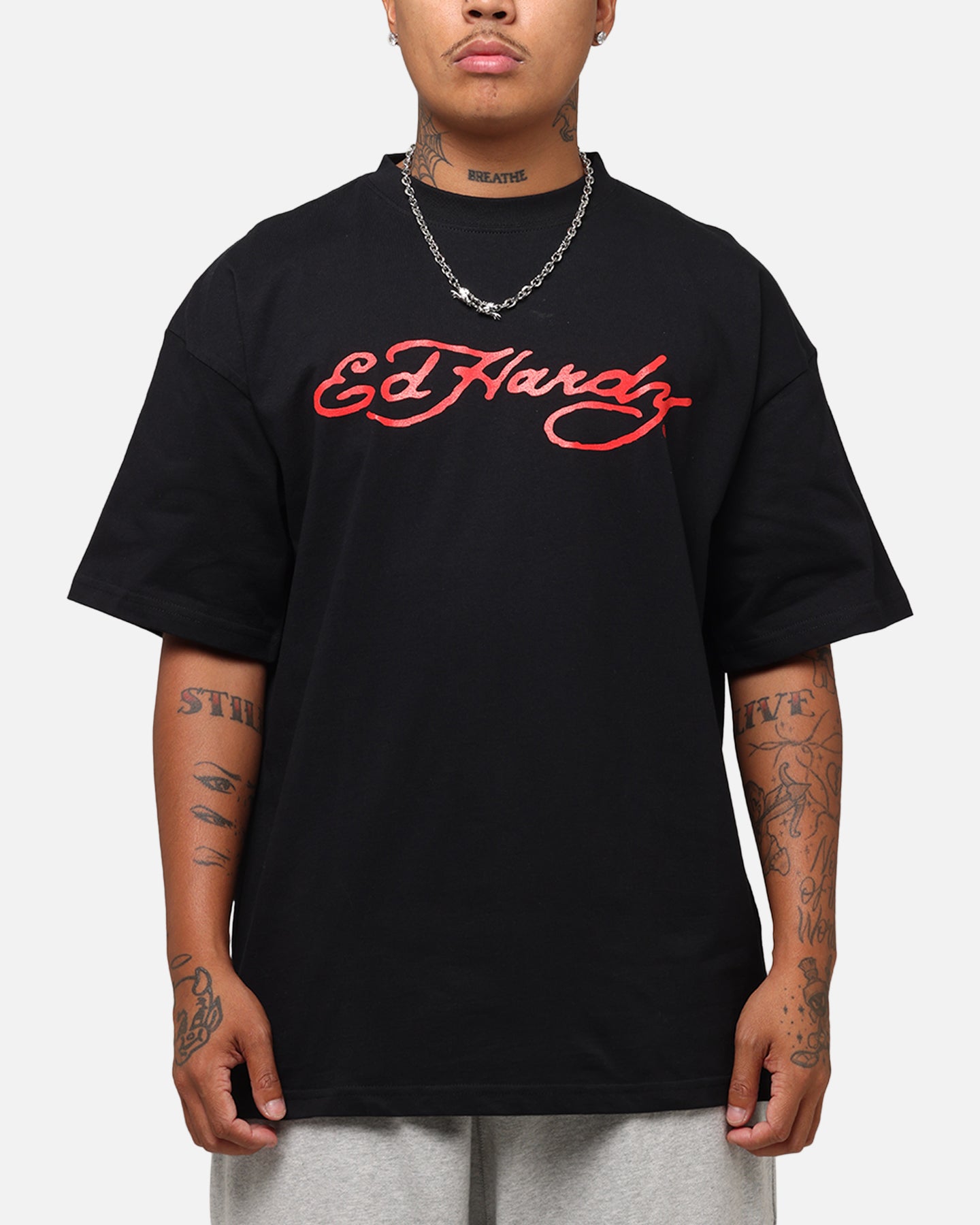 Ed Hardy Flourish Script T-Shirt Black、mySite、zt4zffjzw
