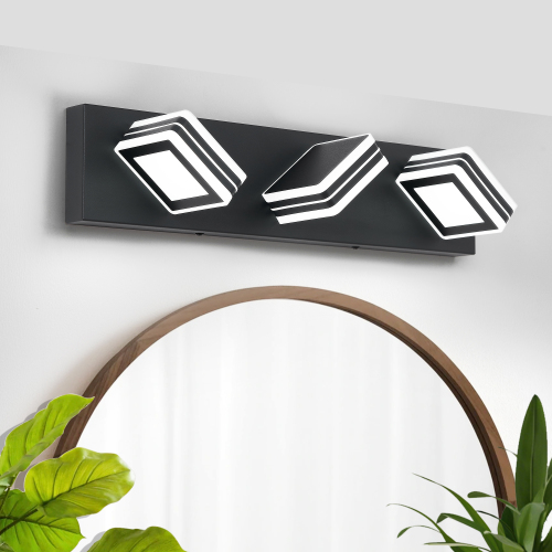 34" Modern 5-Light LED Vanity Light - Sleek Bathroom Wall Fixture, Iron & Acrylic, Dimmable & Energy-Efficient, Ideal for Mirror Lighting、、eastwooduniform