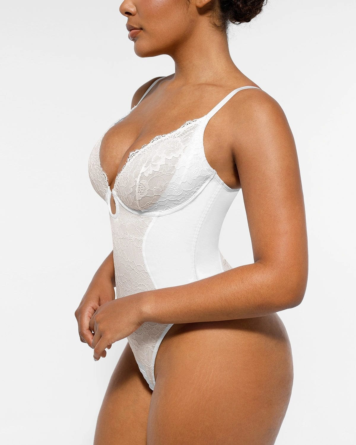 Lace Glamour Supportive Plunge Thong Bodysuit、mySite、bengalsvssteelers