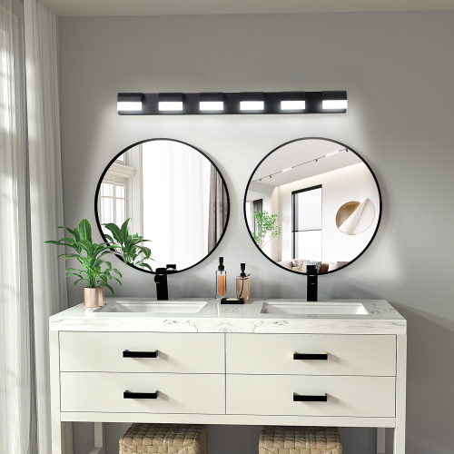 Modern Bathroom Vanity Lighting 6-Light LED Vanity Lights Over Mirror Bath Wall Lighting、、eastwooduniform