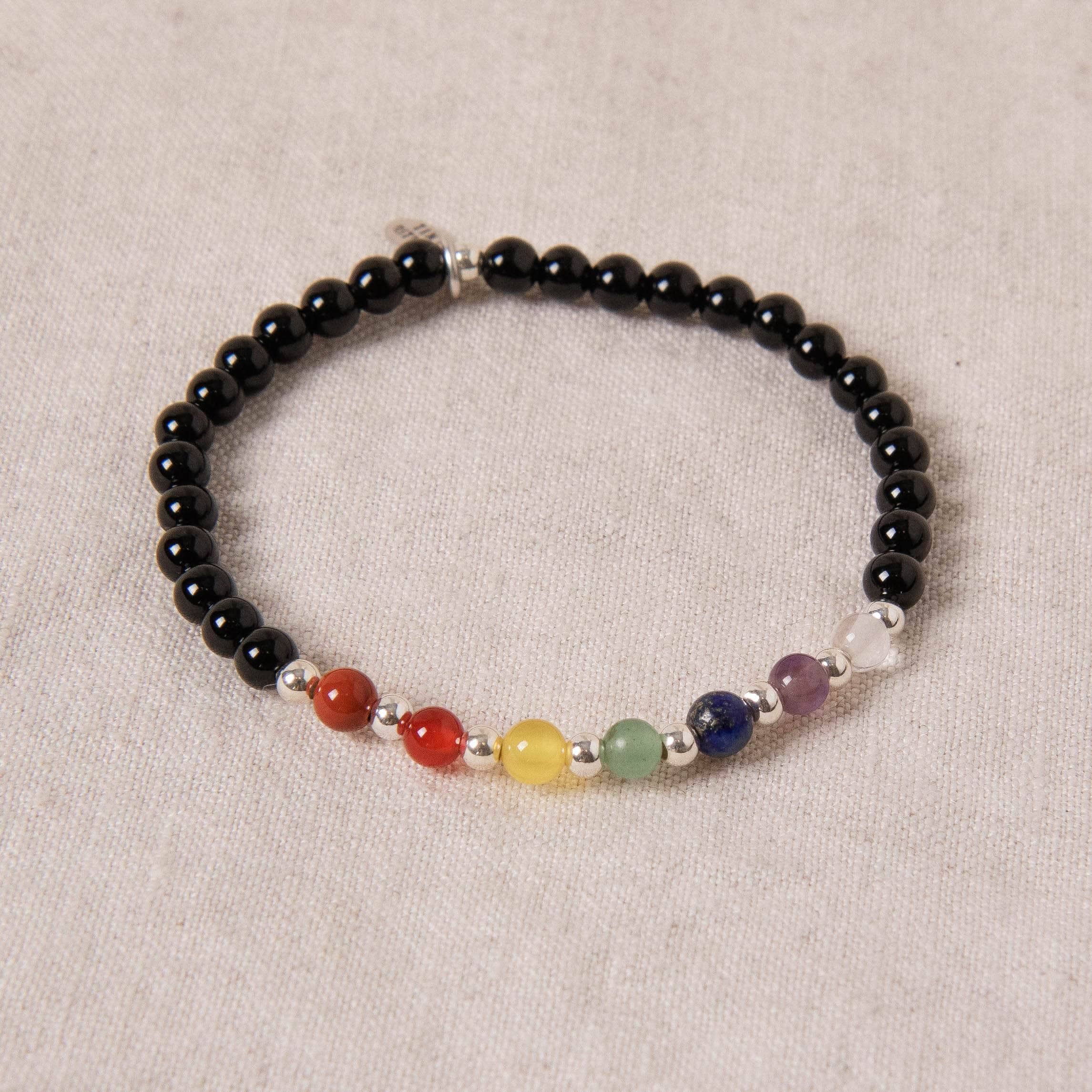 Black Onyx Seven Chakra Energy Bracelet、mySite、hinf8tx79