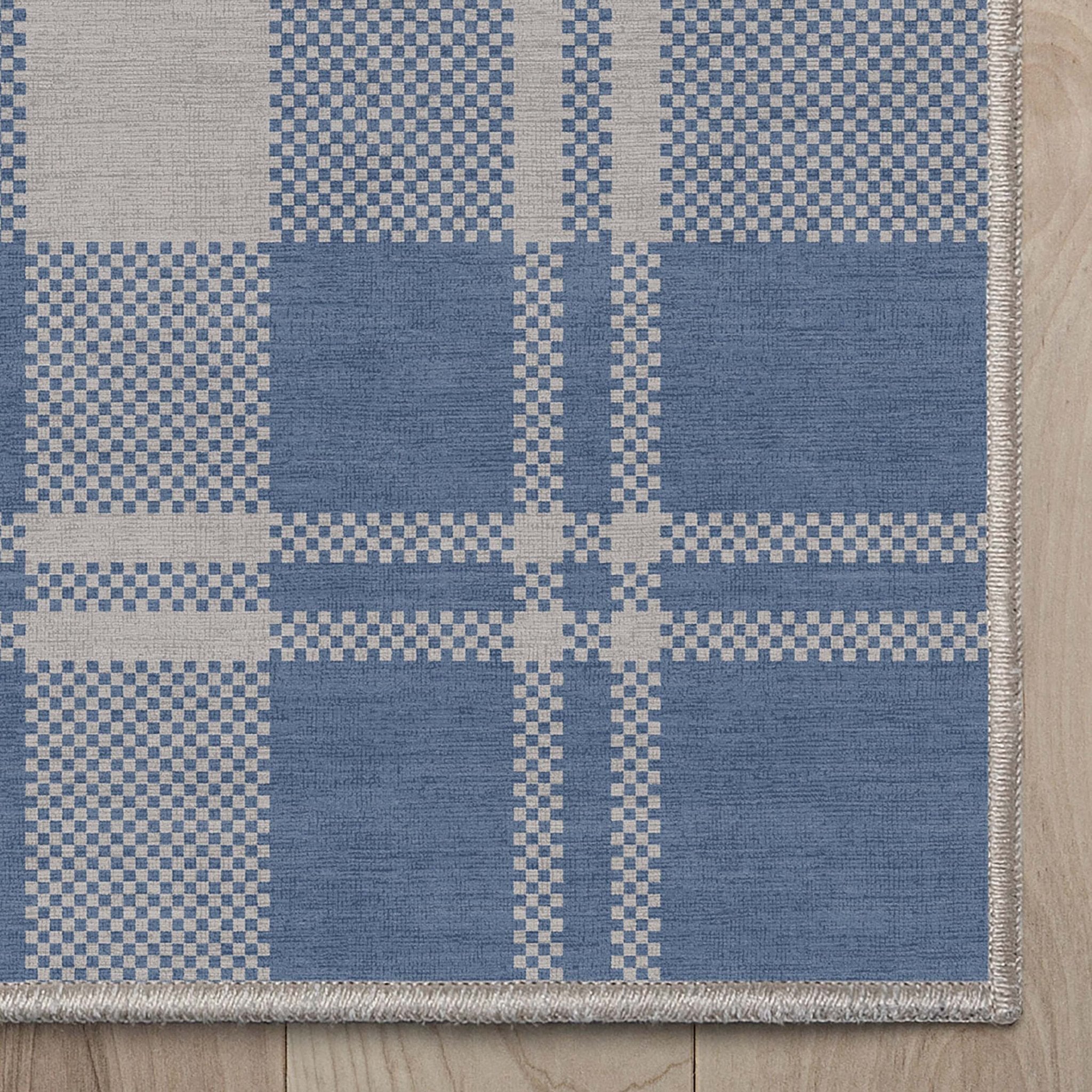 Plaid Modern Geometric Boxes Flat-Weave Rug、mySite、gigharbornorthrealestate
