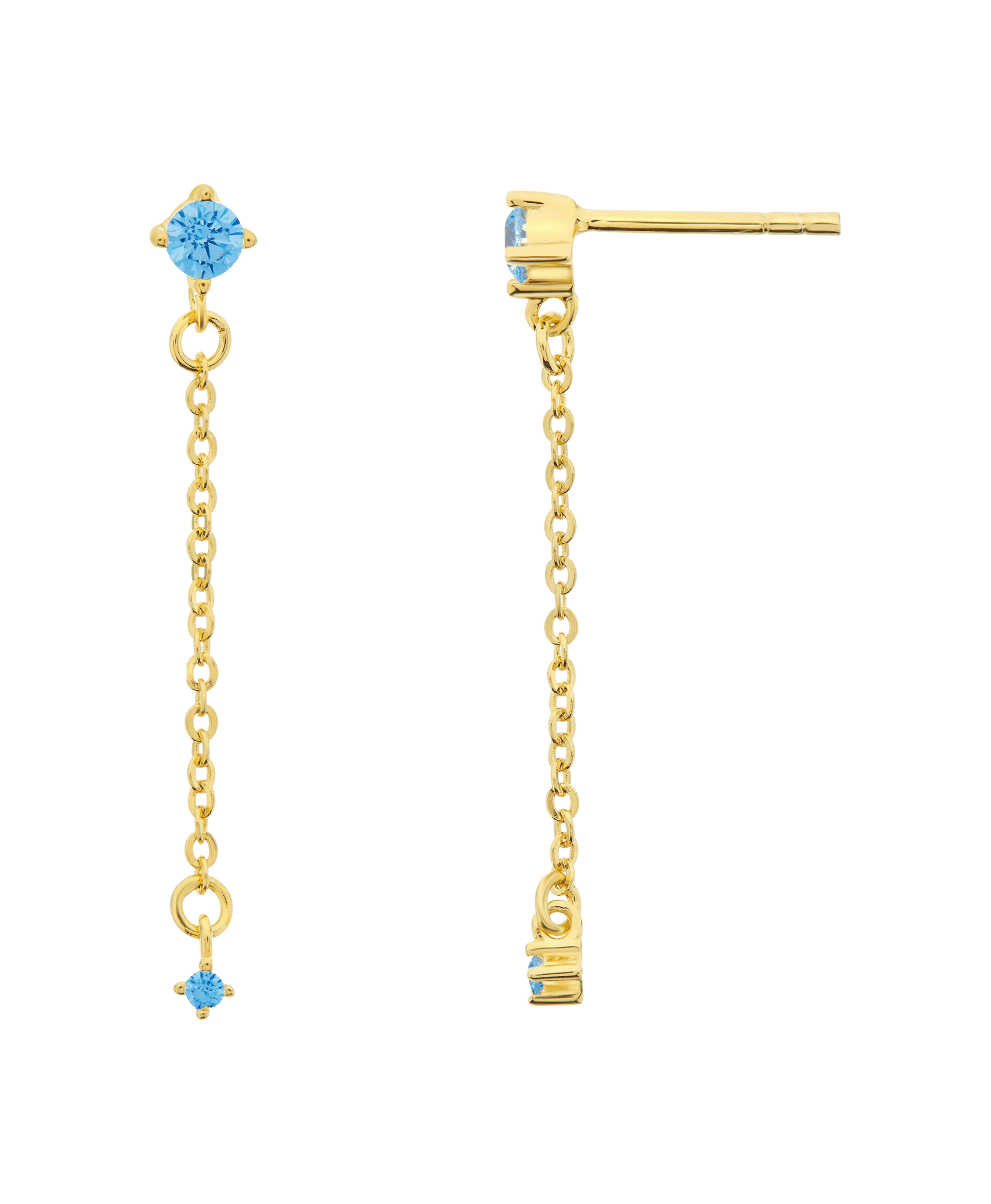  Rosa Earring Blue 18ct Gold Plated
