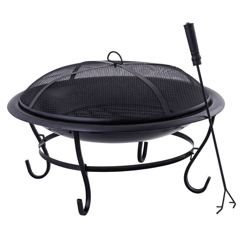 Iron Firepit With Lid | Black、mySite、camillekostekn