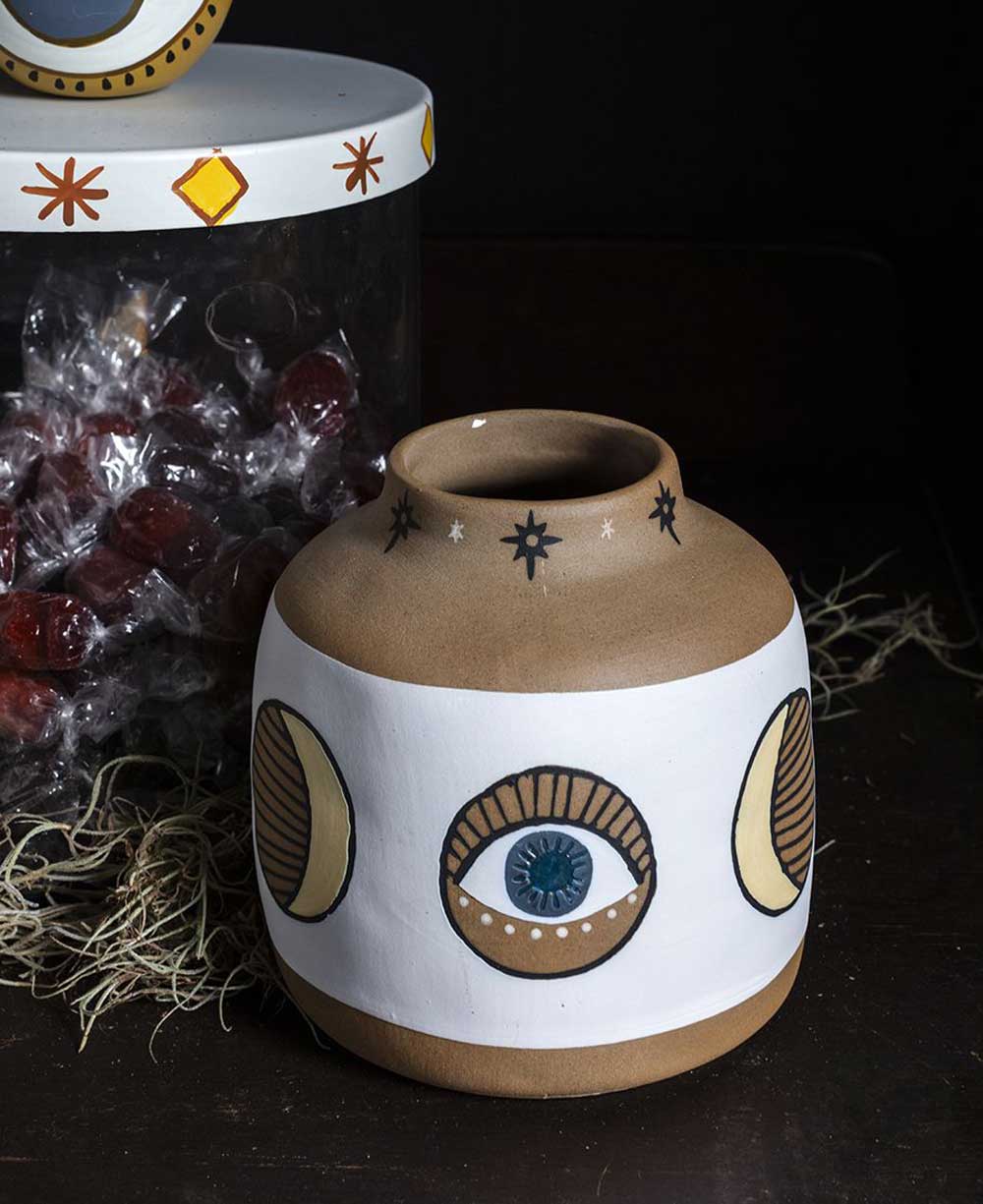 Boho Inspired Moon Phase All Seeing Eye Small Vase、mySite、topwebapps