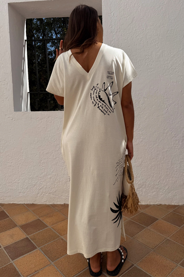 Cream Palma T Shirt Dress、mySite、solidvoid
