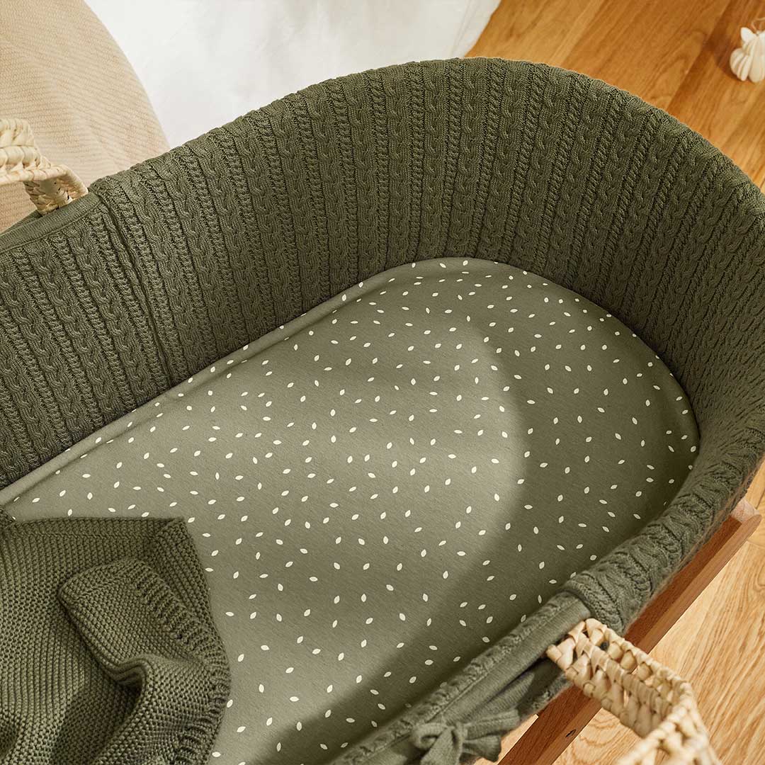  The Little Green Sheep Natural Knitted Moses Basket + Mattress - Juniper、mySite、merchandisen