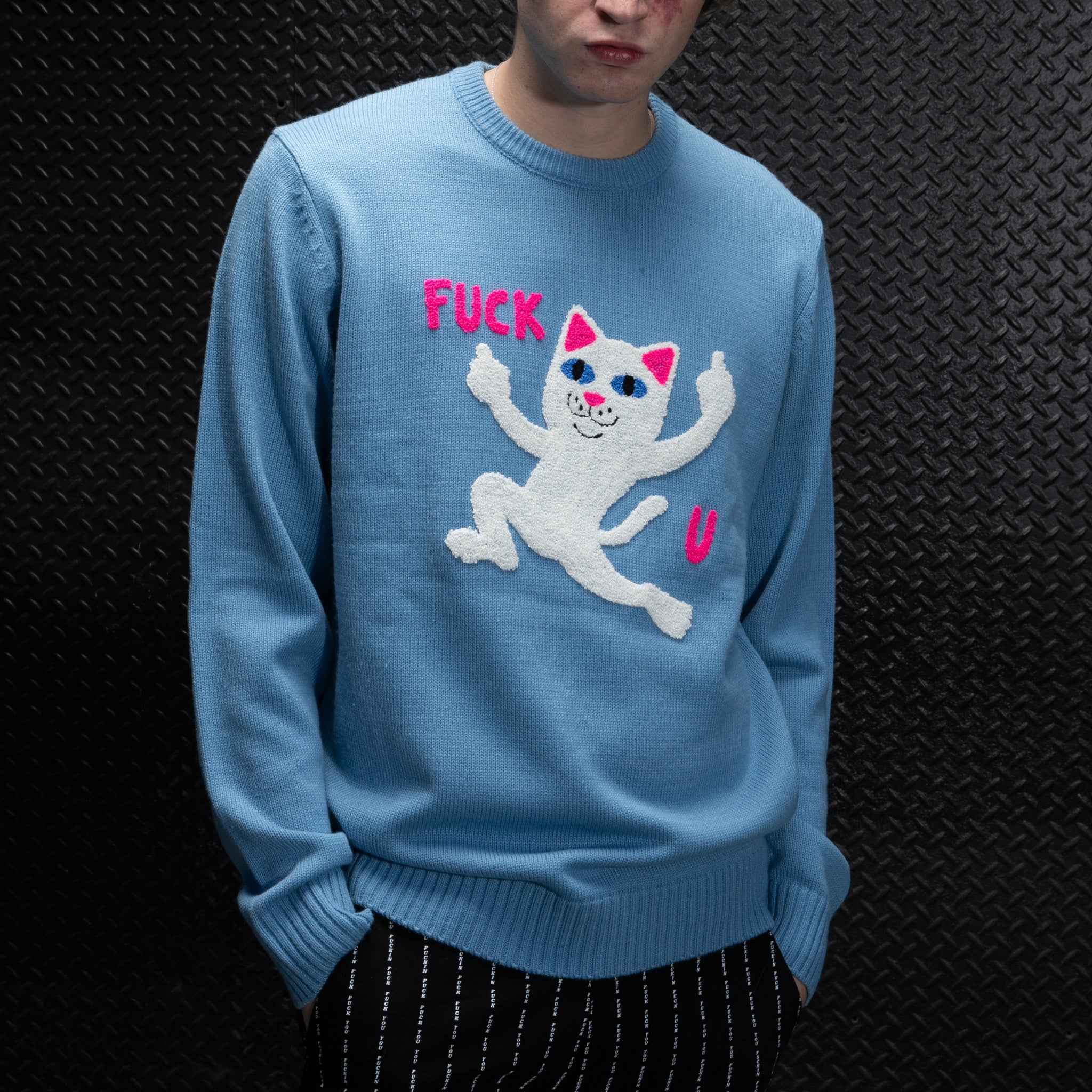  F U Knit Sweater (Periwinkle)、mySite、merchandisen