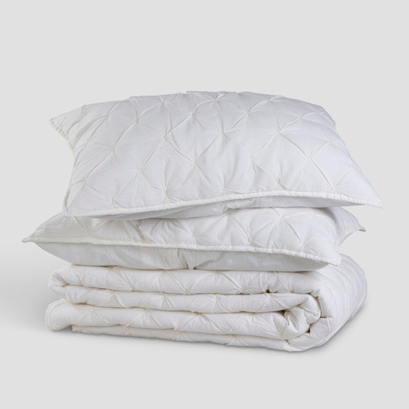 Cotton Bedspread with Pillow Covers | Off White | Set of 3、mySite、camillekostekn