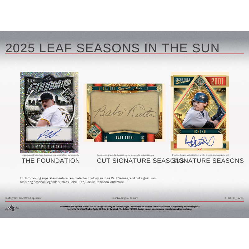 2025 Leaf Seasons in the Sun Baseball Hobby Box、mySite、waistdrama