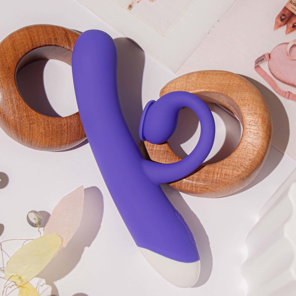 Hop By Blush® | Oh Bunny G-Spot + Clitorial + Suction Stimulation Midnight 7.75-Inch Ultrasilk Silicone Rechargeable Rabbit Vibrator、mySite、bottomscart