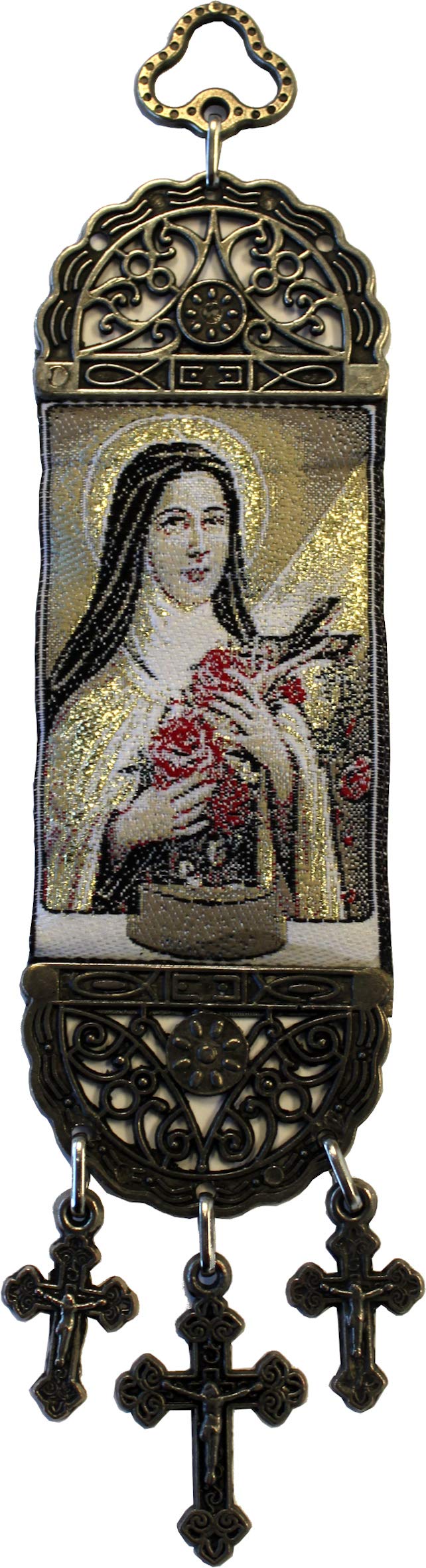 Holy Land Market Wall Hanging Tapestry of Saint Theresa - with Heat Printing on Synthetic Cloth Decorated (8.85 x 2 Inches)、mySite、topwebapps