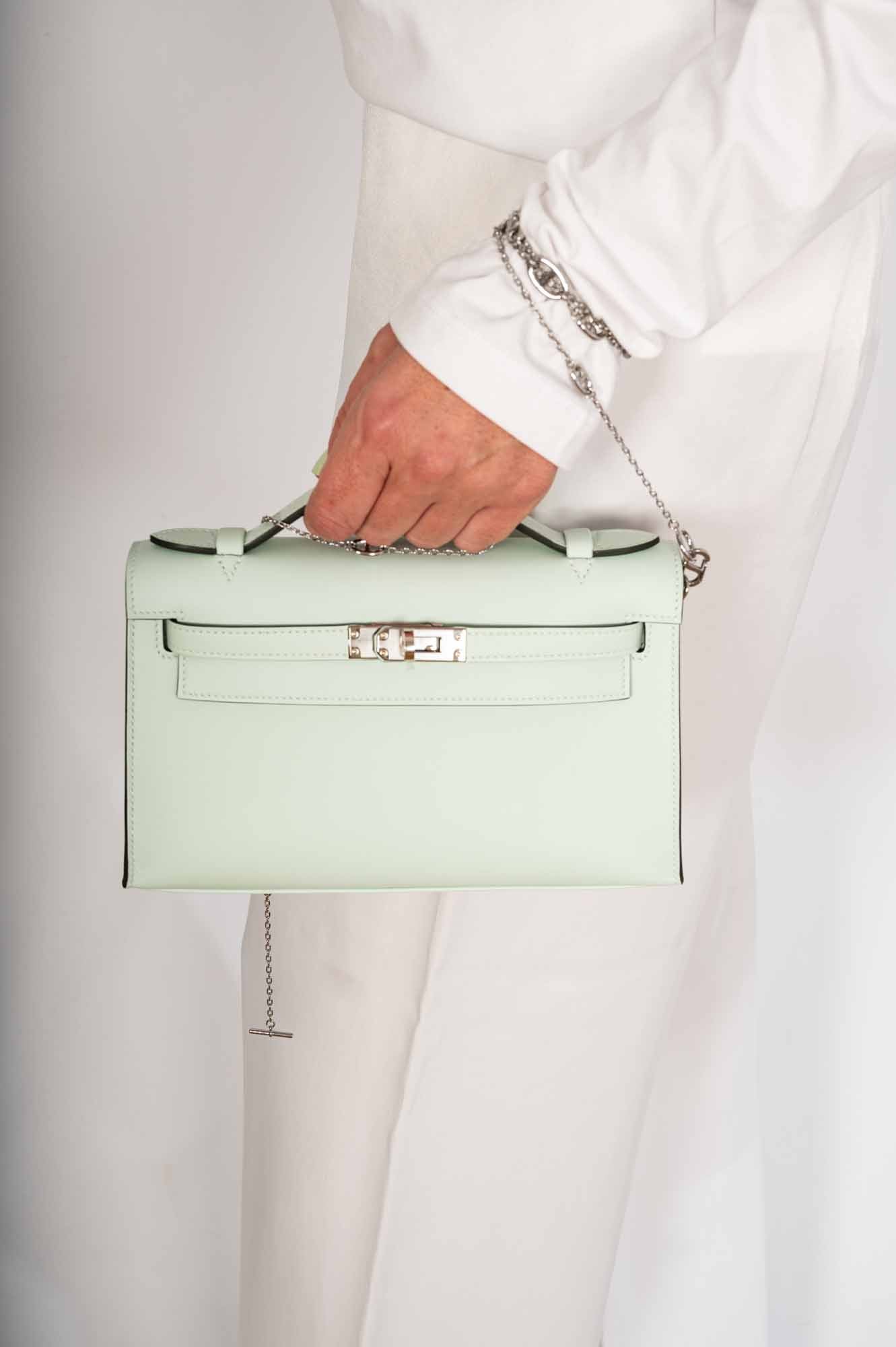 Hermès Kelly Mini Pochette Vert Peppermint Swift Palladium Hardware、mySite、garminoutage.com