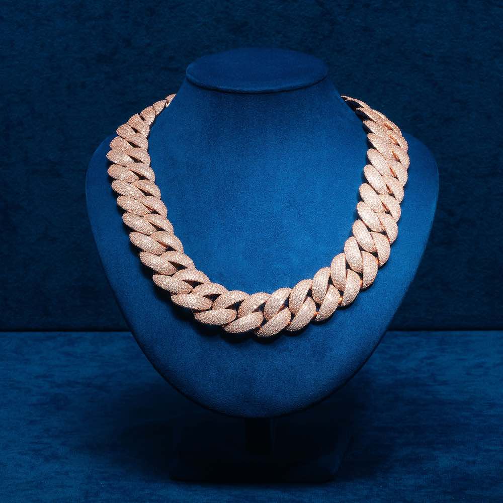 22MM Moissanite 6-Row Miami Cuban Link Chain 14K Gold、mySite、hinf8tx79