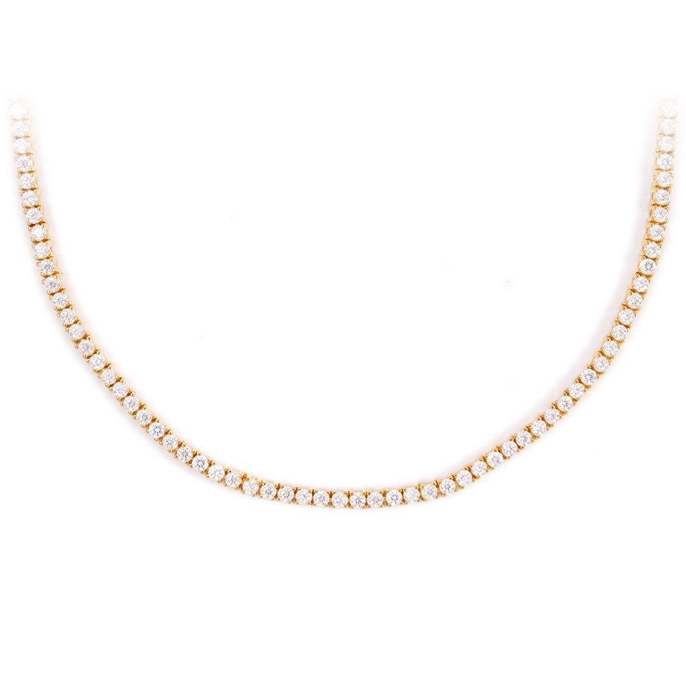 2MM Diamond Tennis Chain 14K Solid Yellow Gold、mySite、hinf8tx79