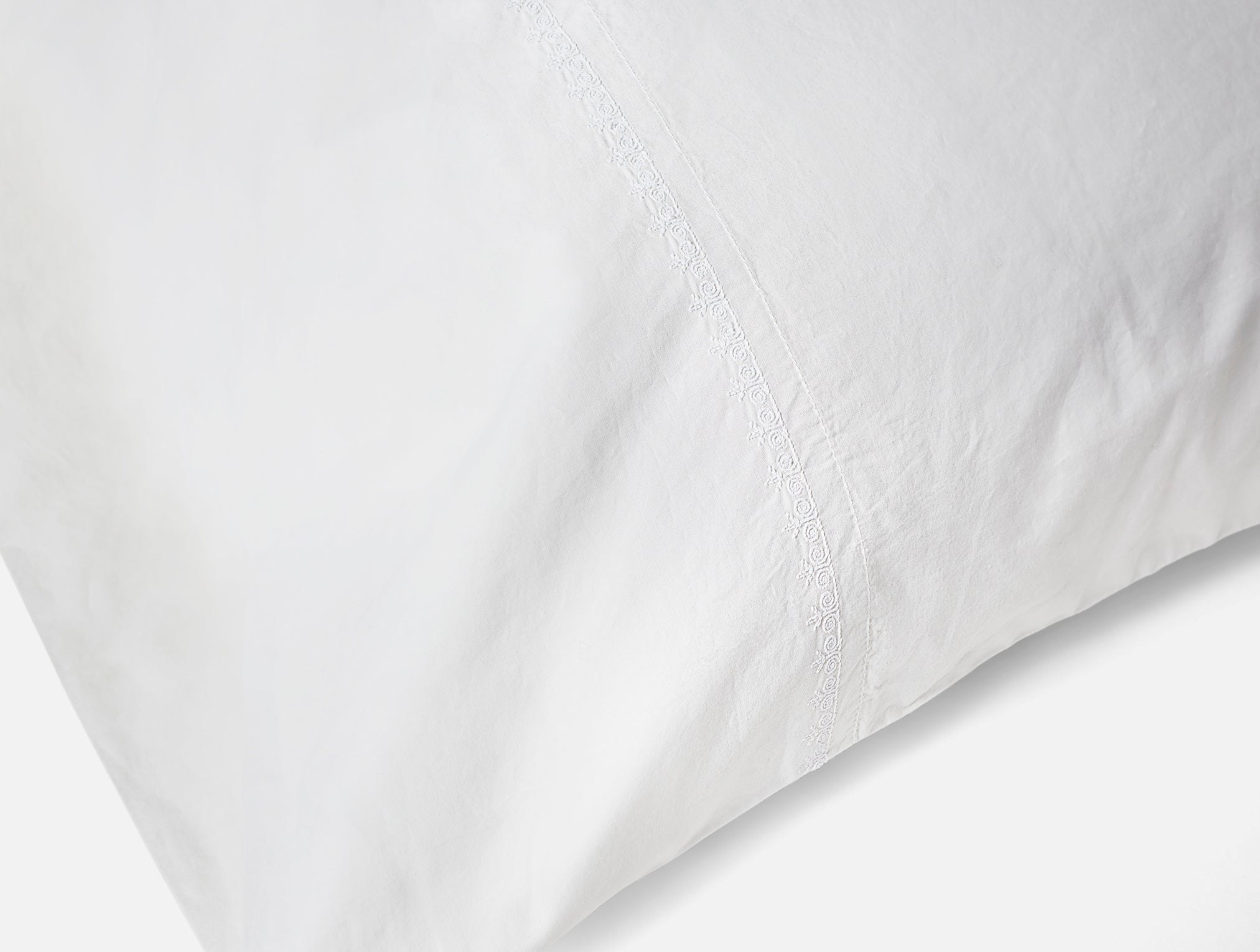  Floret Embroidered Organic Percale Pillowcases、mySite、sugarbowlscore