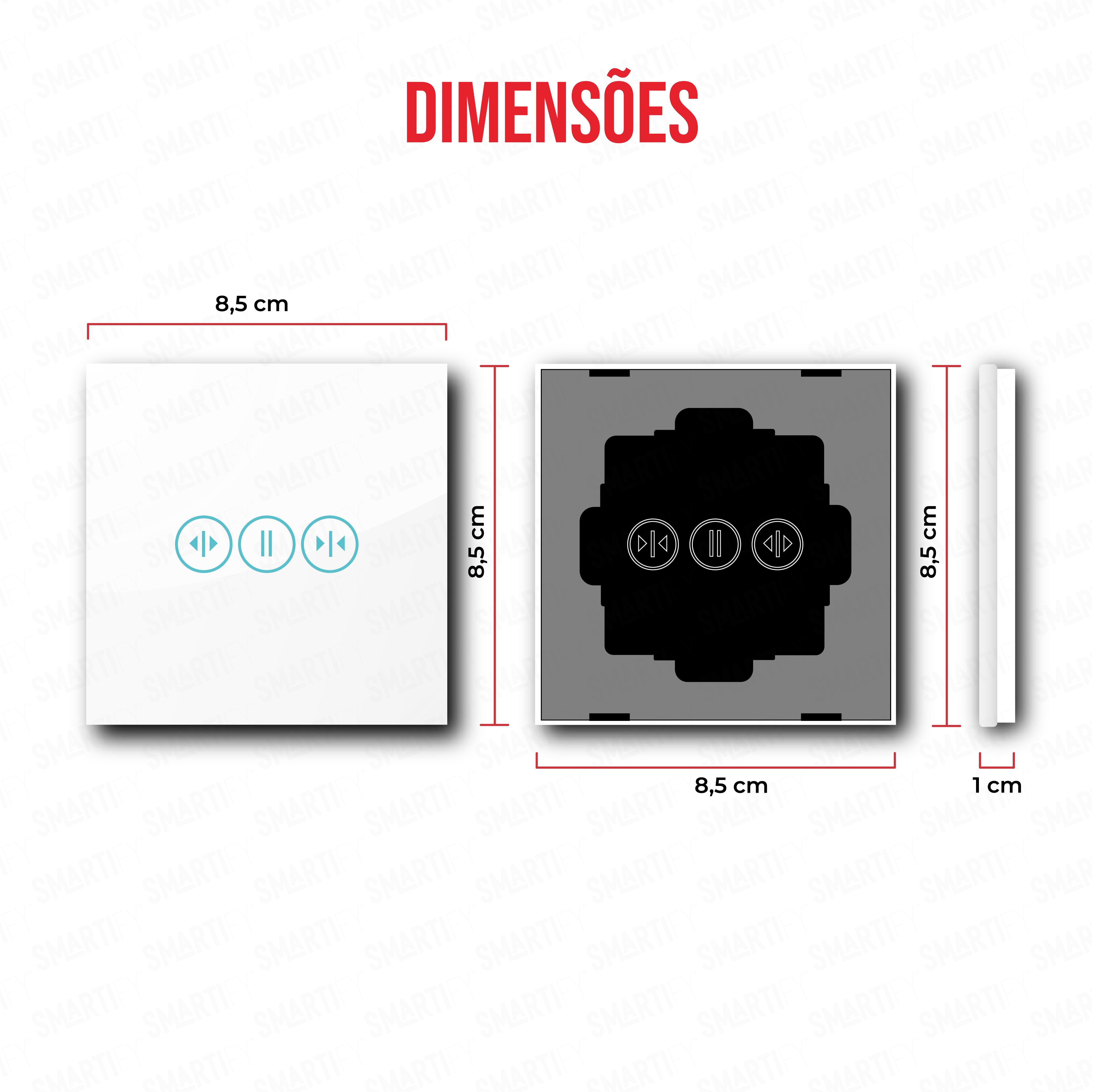 Smartify vPRO Espelho Simples de Cortinas Branco - SYPE1CTBR、mySite、fannypackpong