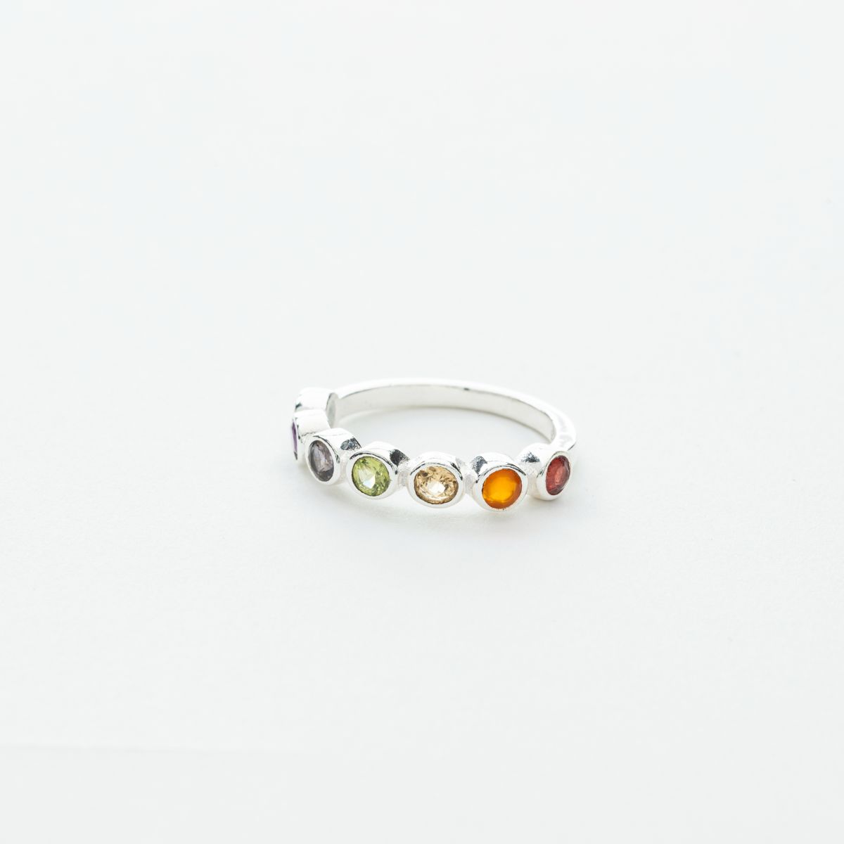 7 Stone Chakra Ring in Silver、mySite、topwebapps