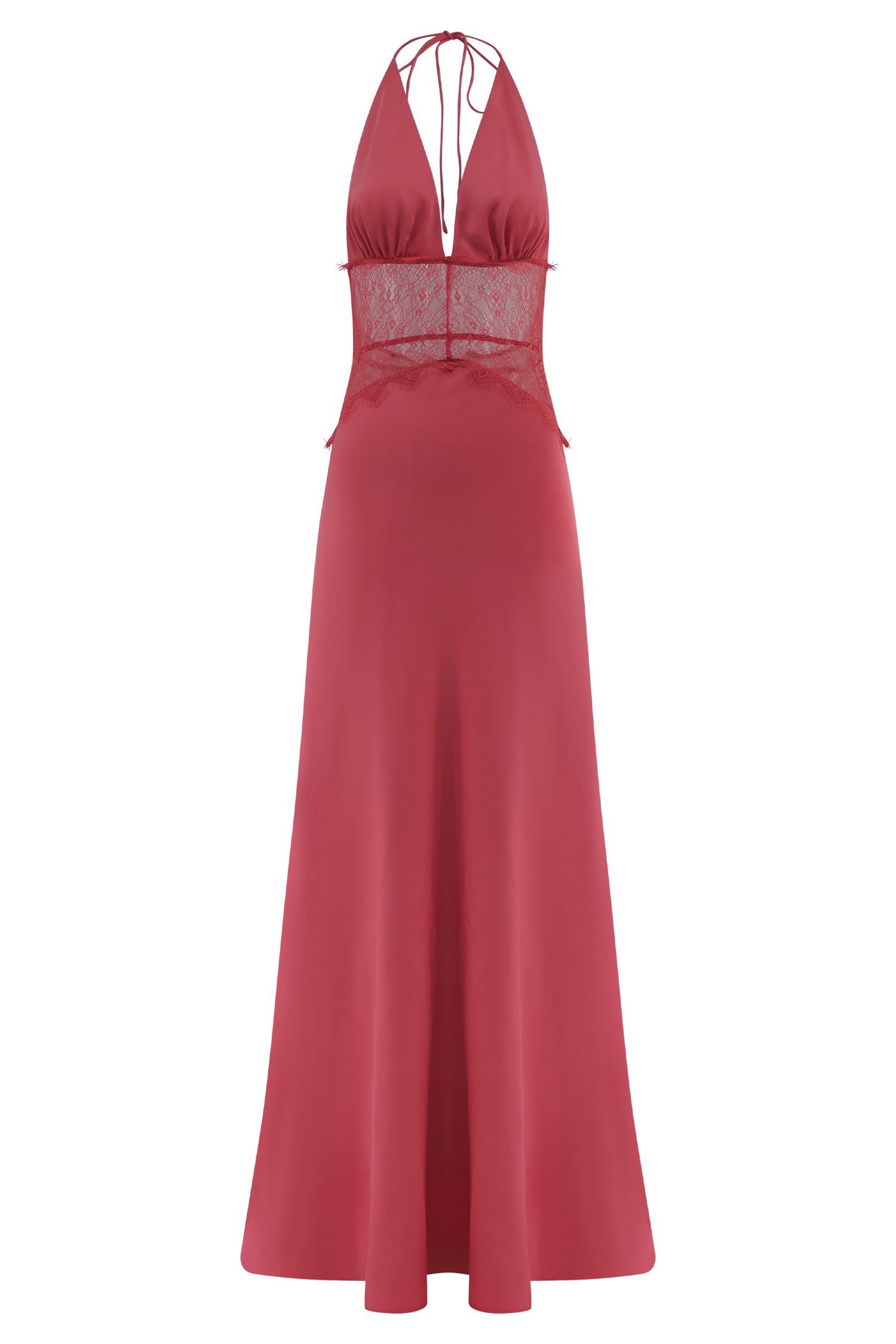 Dinah Lace And Satin Maxi Dress - Blush Rose、mySite、solidvoid
