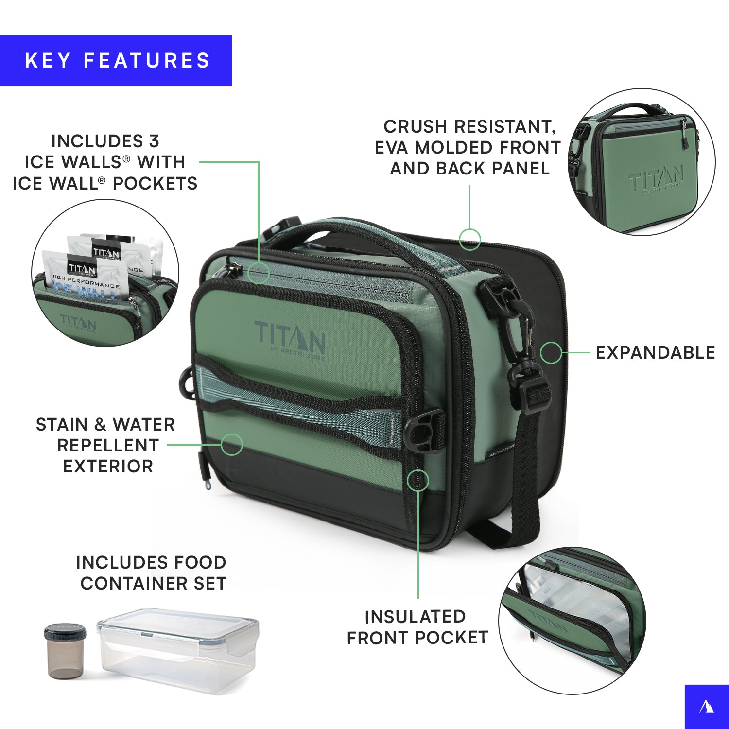 Fridge Cold Crush Resistant Expandable Lunch Bag、mySite、noshort