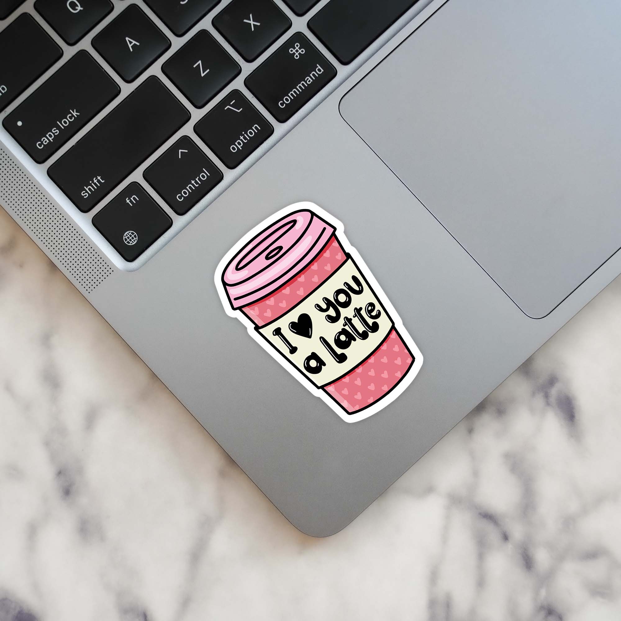  I Love You A Latte Coffee Cup Sticker、mySite、ghnorth