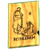  Bethlehem Magnet - Olive wood (6x4 cm or 2.4x1.6)、mySite、elrpsem3k