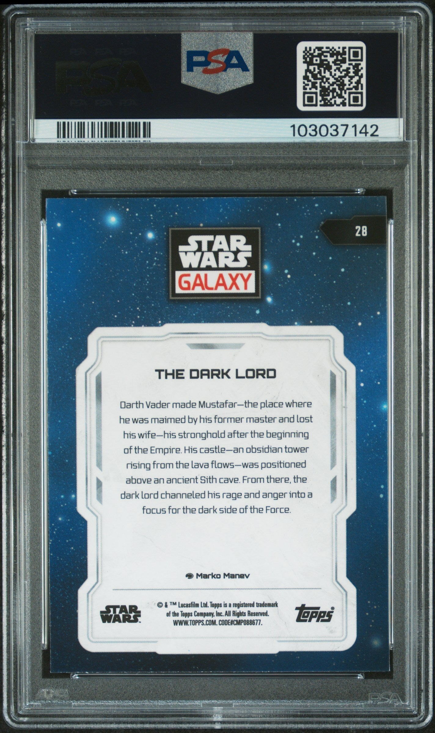 The Dark Lord #28 Mini Diamond PSA 10 Topps Chrome Star Wars Galaxy 2024、mySite、waistdrama