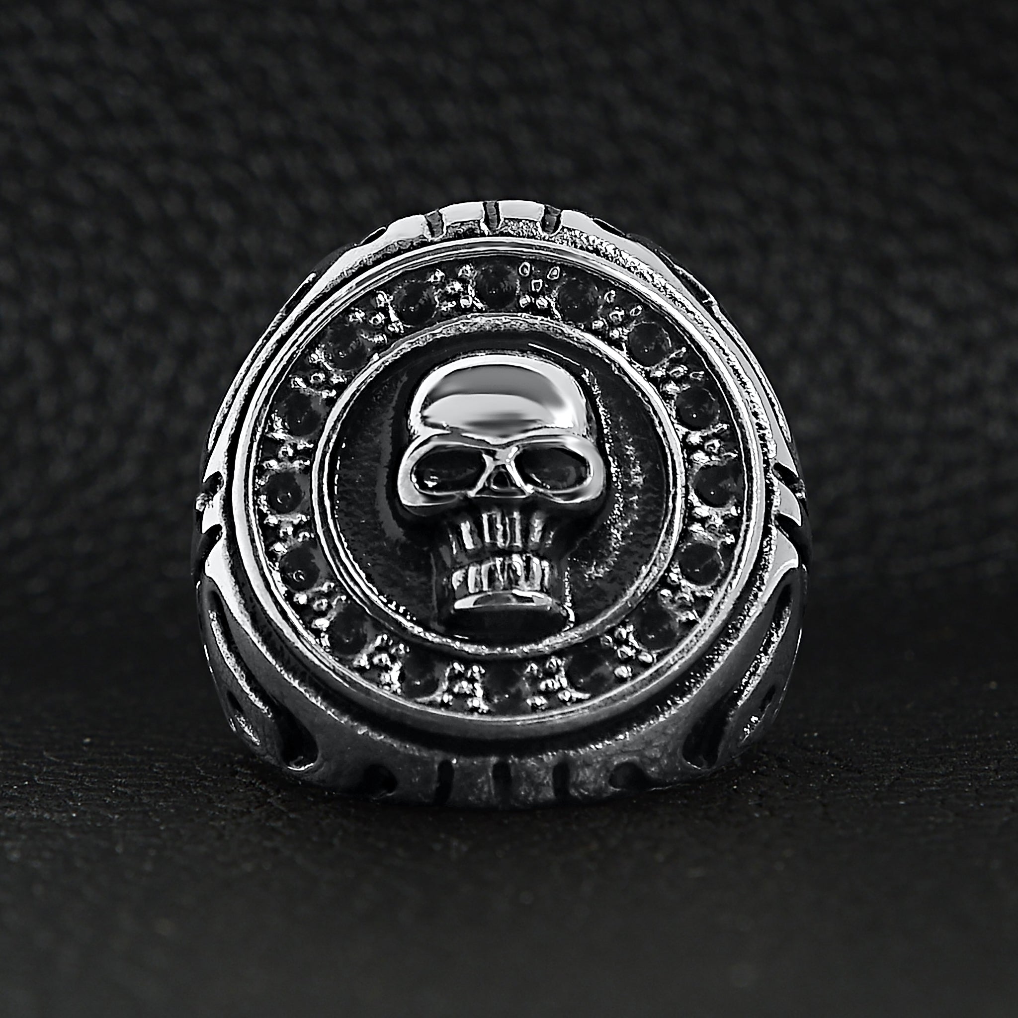 Stainless Steel Large Filigree Skull Signet Ring / SCR4012、mySite、dreamappss