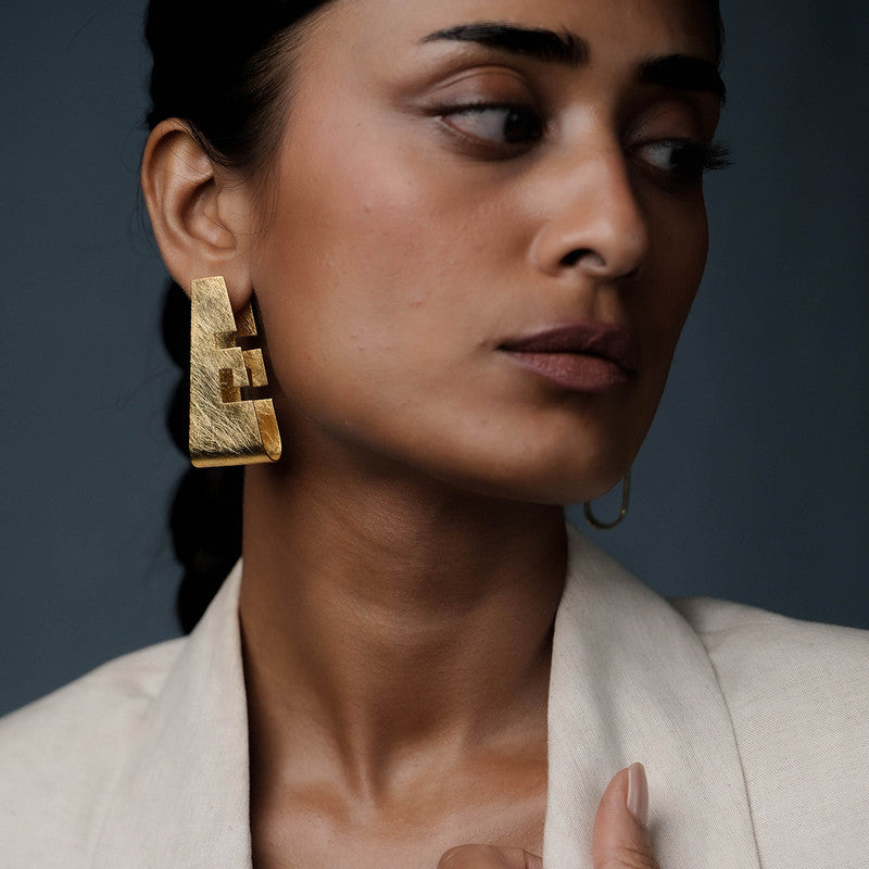 Brass Lura Earrings | Gold、mySite、camillekostekn