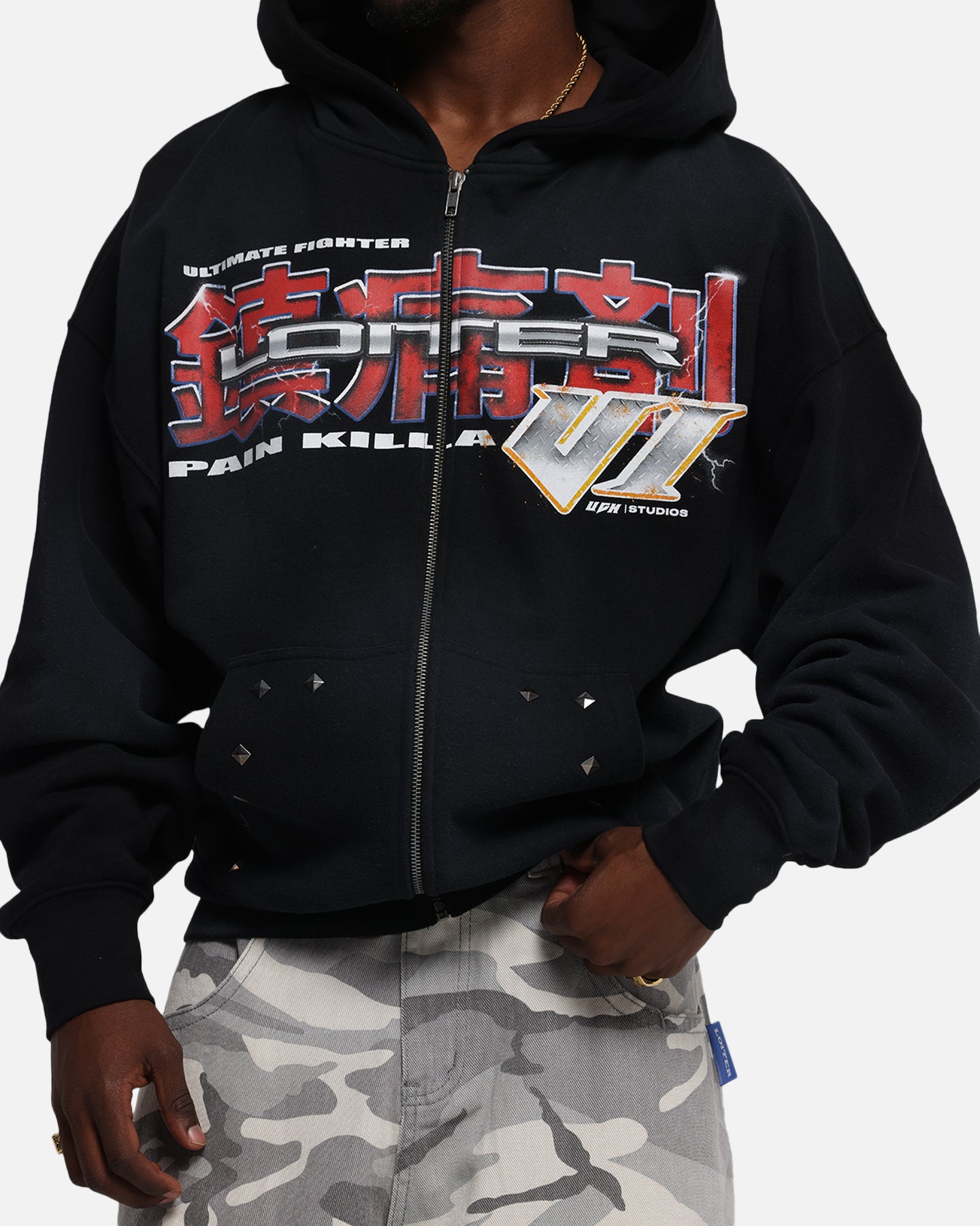 Loiter Fighter Zip Up Hoodie Washed Black、mySite、zt4zffjzw
