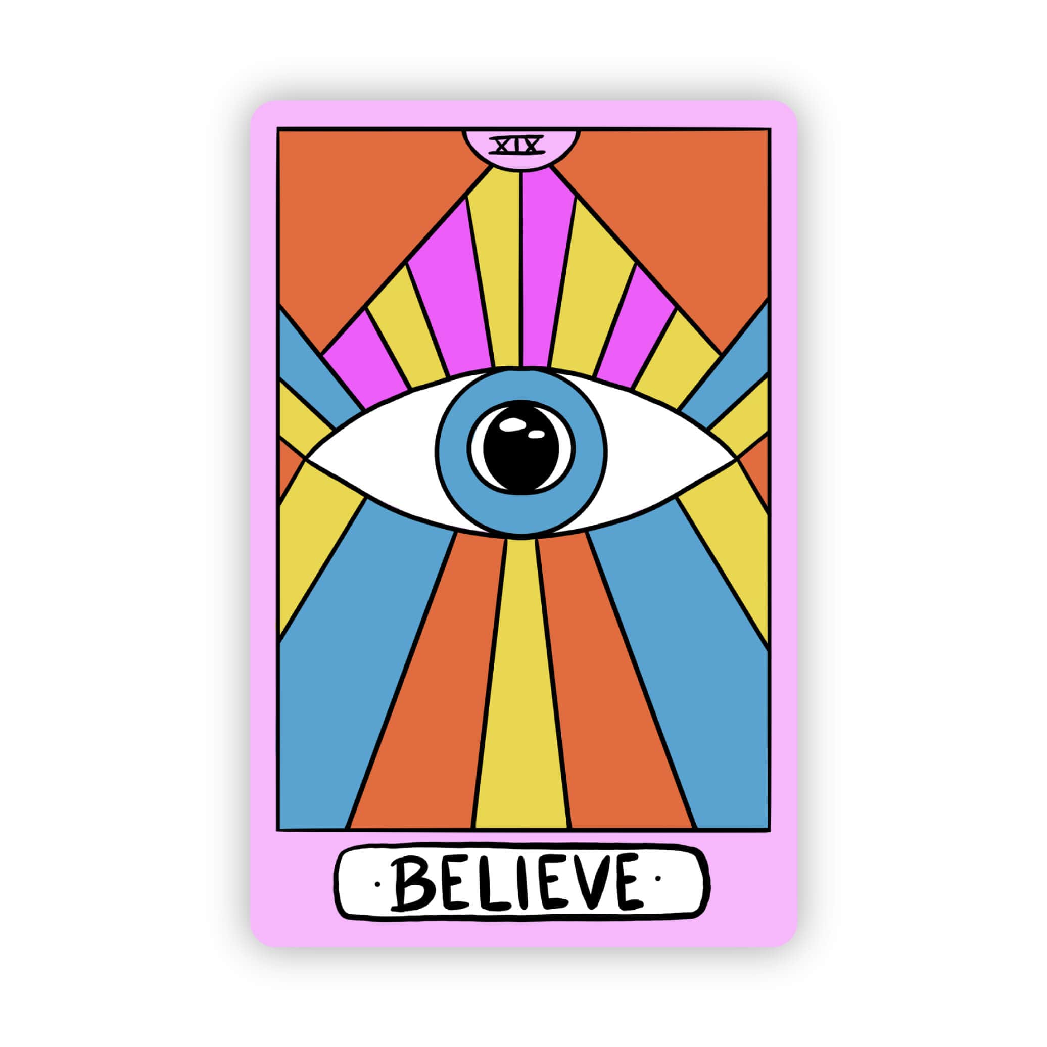  Believe Blue Evil Eye Vibrant Tarot Card Sticker、mySite、elrpsem3k