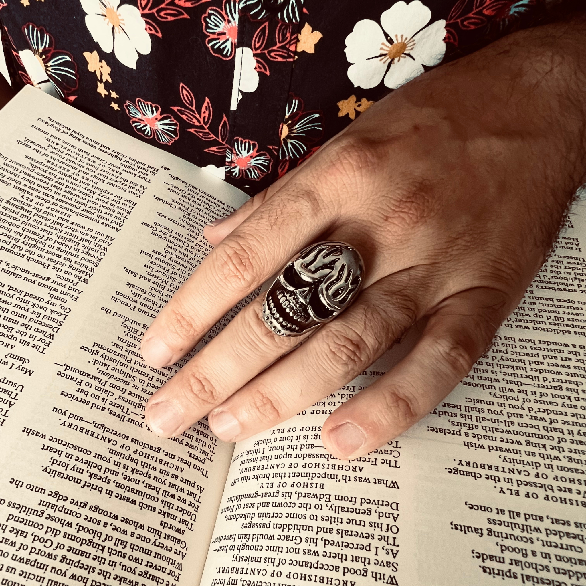 Detailed Skull Stainless Steel Polished Ring / SCR3034、mySite、dreamappss