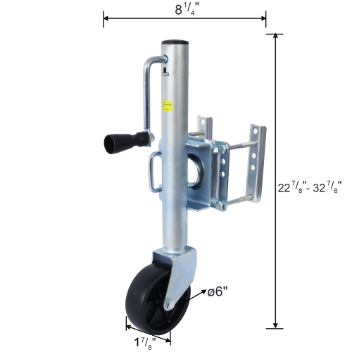 Trailer Jack, Boat Trailer Jack 34.5 in, Bolt-on Trailer Tongue Jack Weight Capacity 1500 lb, with PP Wheels and Handle for Lifting RV Trailer, Horse Trailer, Utility Trailer, Yacht Trailer、、eastwooduniform