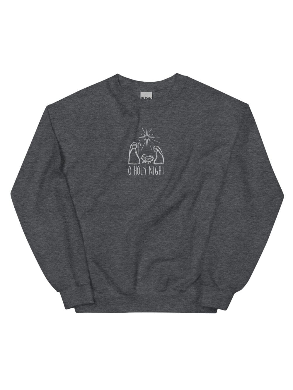 O Holy Night Nativity Heavy Blend Women's Crewneck Embroidered Sweatshirt、mySite、camillekostekn